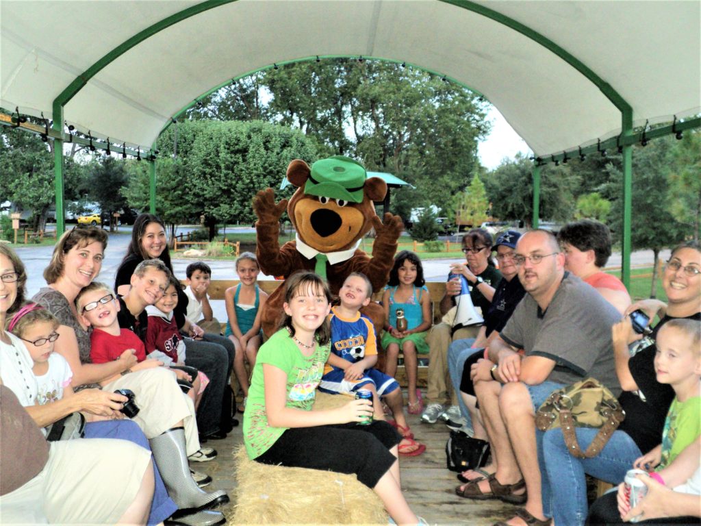 yogi on hay ride