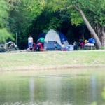 tent camping with family