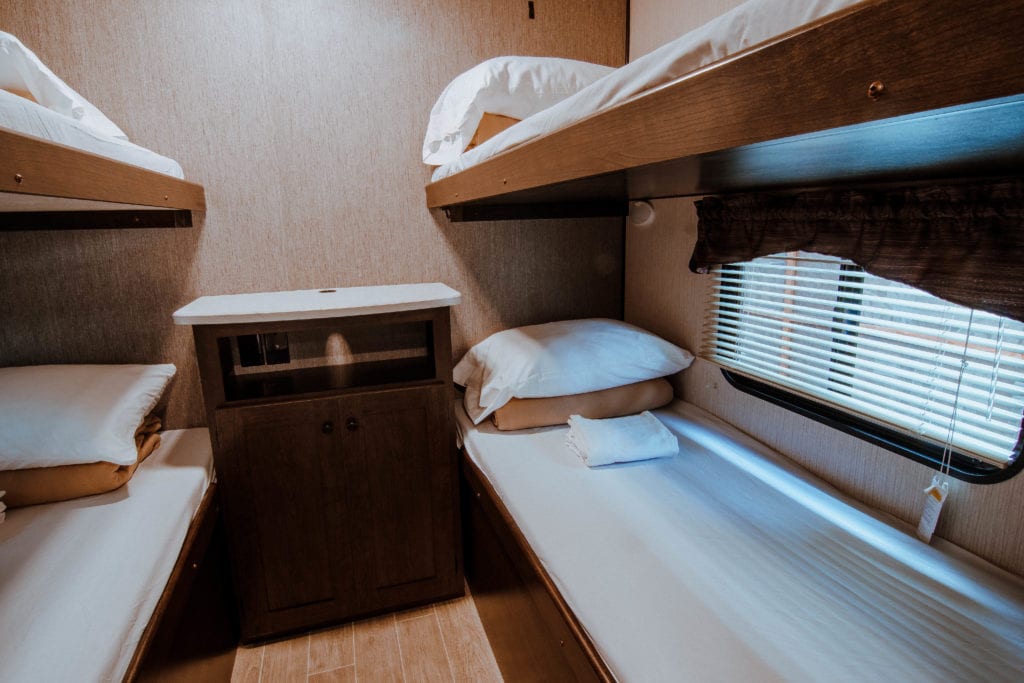 Family RV Rental Bunk Room