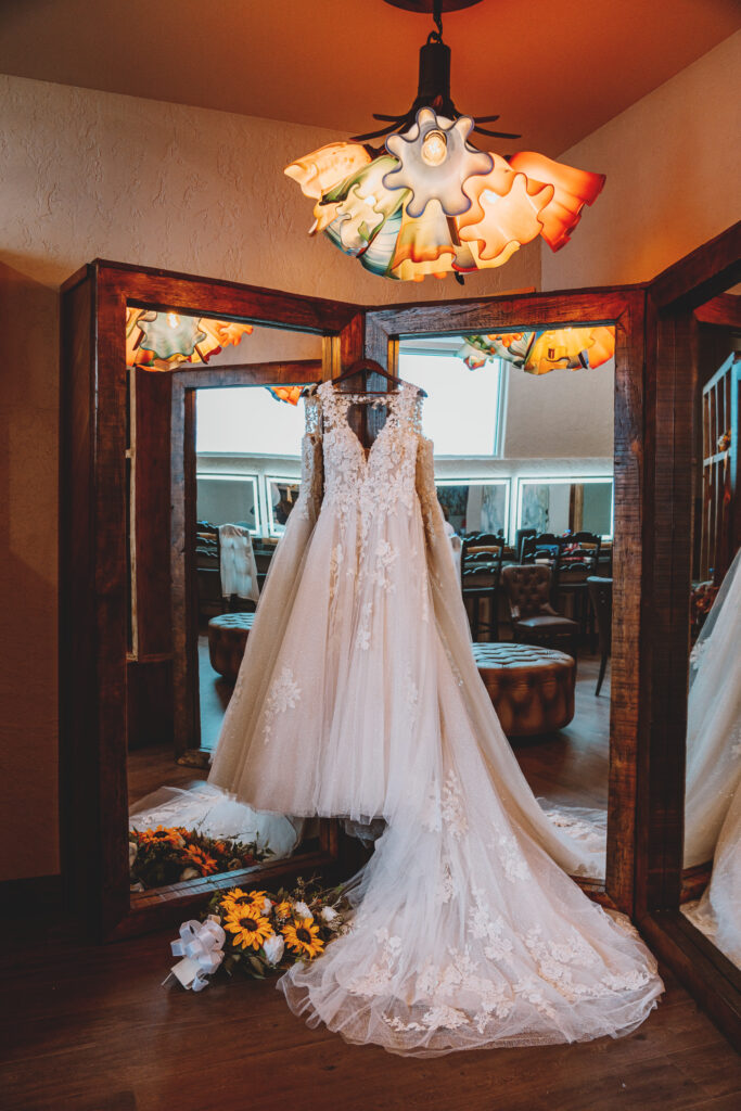 Wedding Dress Candid Shot in Bridal Suite